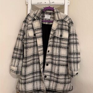 Old navy long Plaid Jacket - Black and white